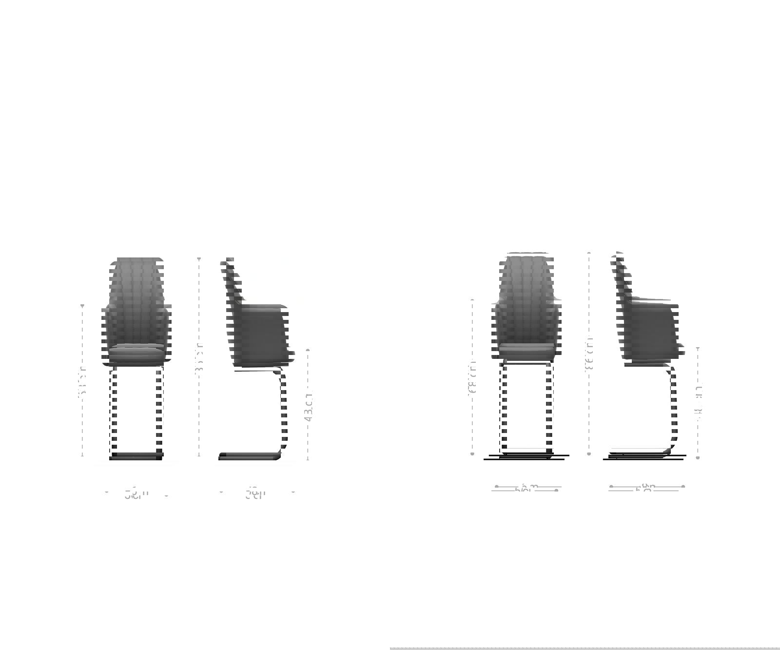 Étkezőszék Greg-Flex valódi bőr sötét bézs étkezőszék kerek fekete zsákrugós - Image 6