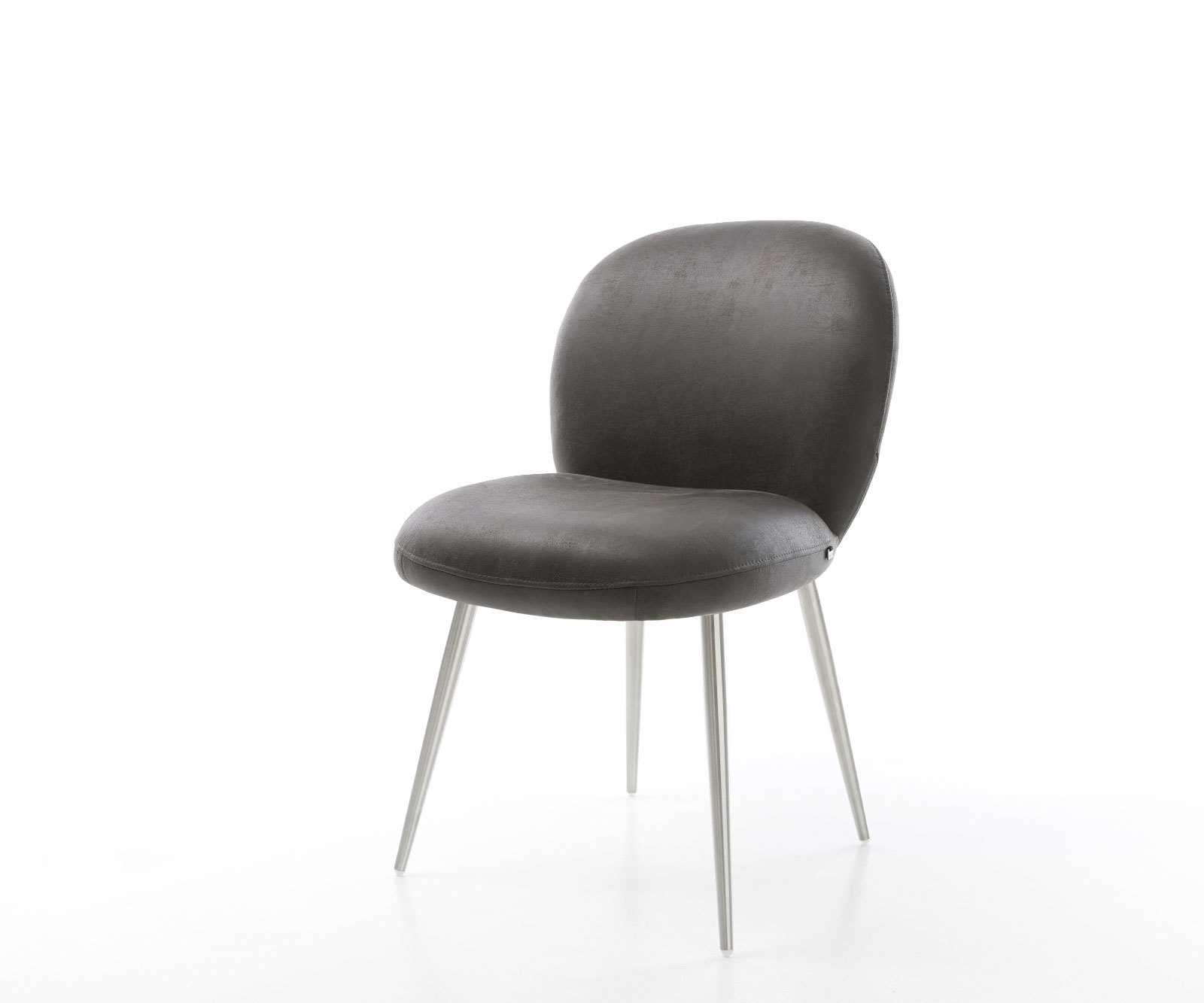 Étkezőszék Nube-Flex mikroszálas antracit vintage 4 láb kúpos rozsdamentes acél zsákrugós