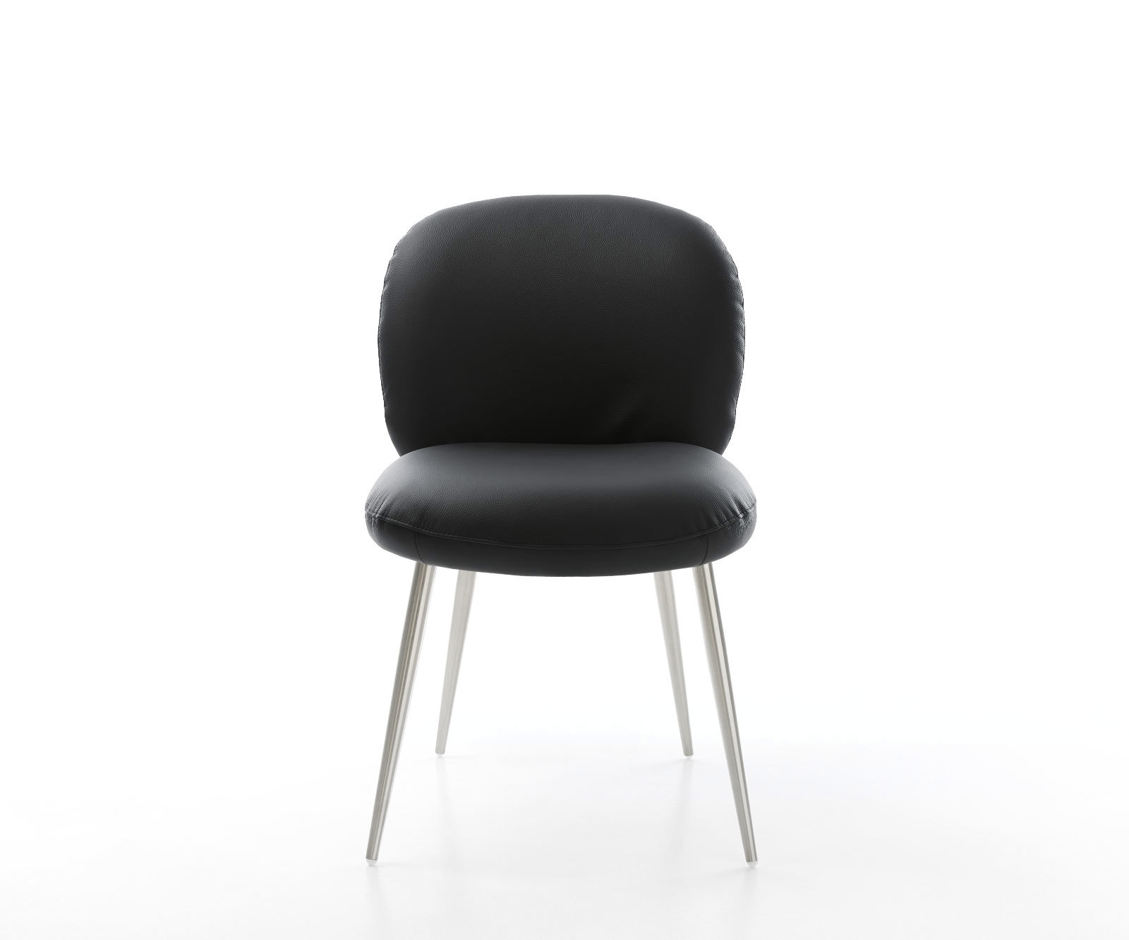 Étkezőszék Nube-Flex valódi bőr fekete 4 láb kúpos rozsdamentes acél zsákrugós - Image 2