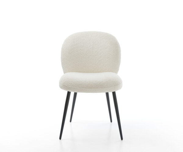 Étkezőszék Nube-Flex bouclé fehér 4 láb kúpos fekete zsákrugós - Image 2