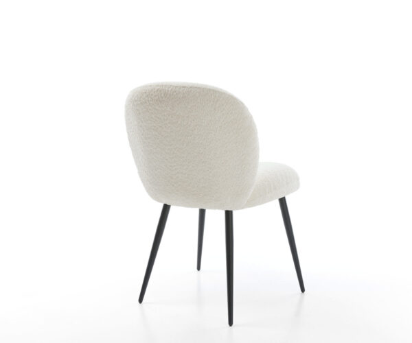 Étkezőszék Nube-Flex bouclé fehér 4 láb kúpos fekete zsákrugós - Image 5