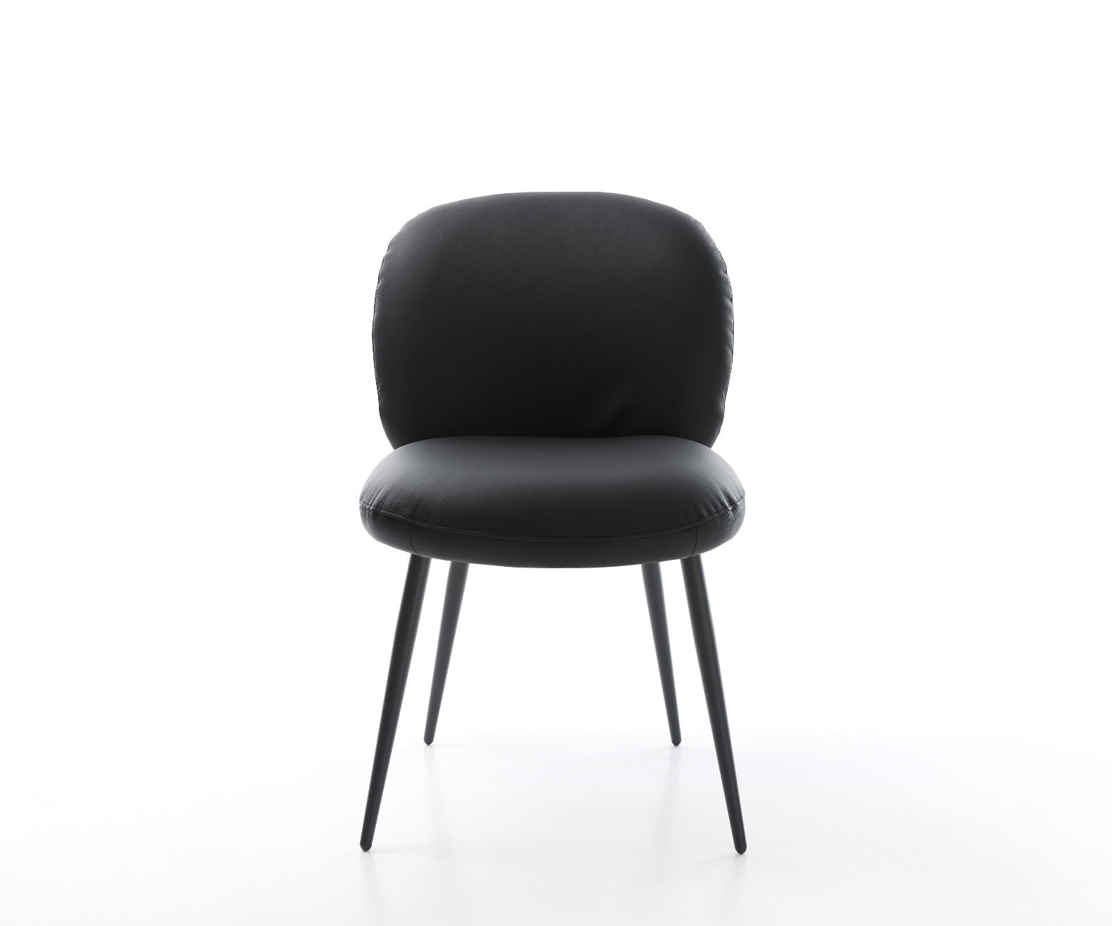 Étkezőszék Nube-Flex valódi bőr fekete 4 láb kúpos fekete zsákrugós - Image 2