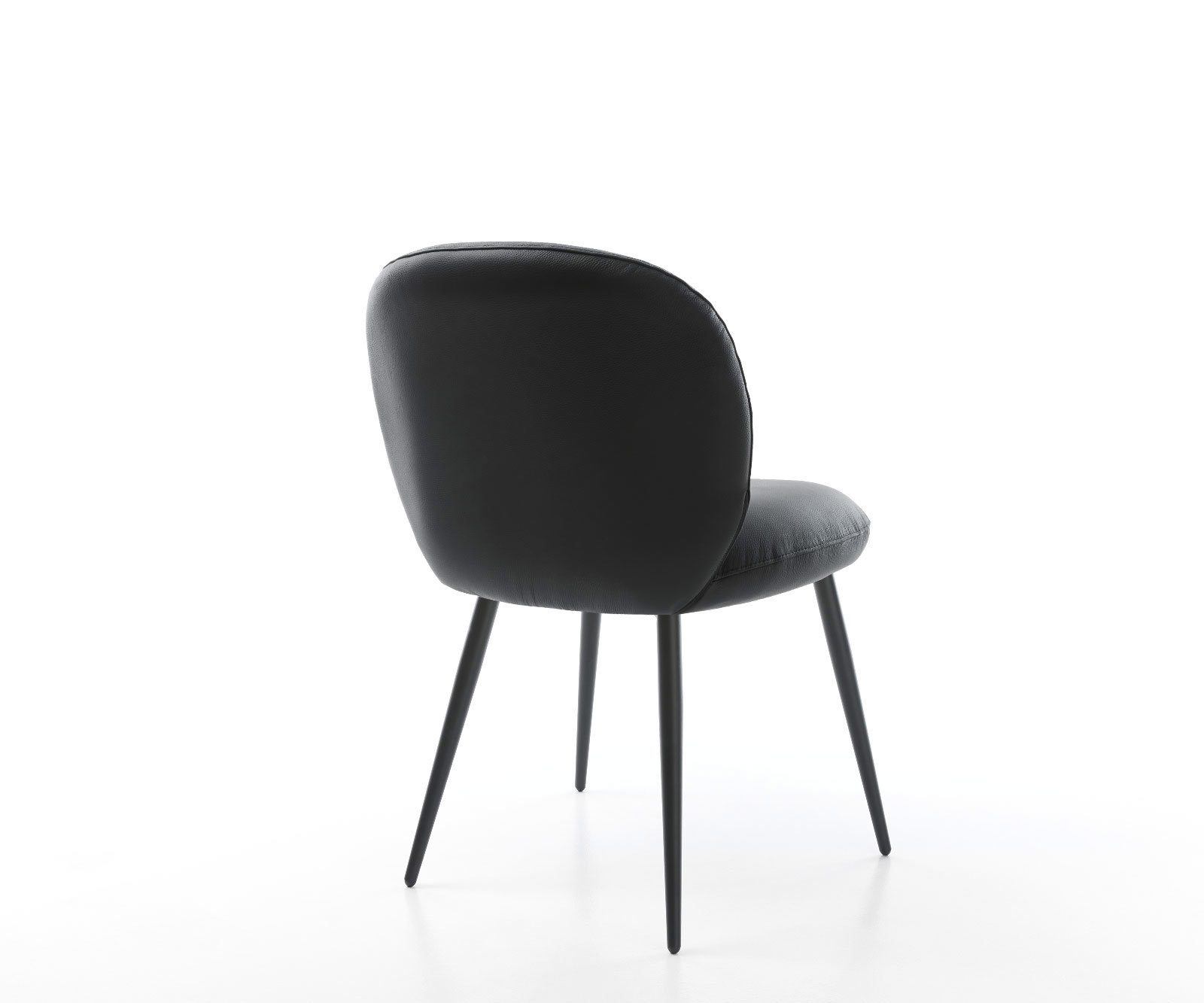 Étkezőszék Nube-Flex valódi bőr fekete 4 láb kúpos fekete zsákrugós - Image 5