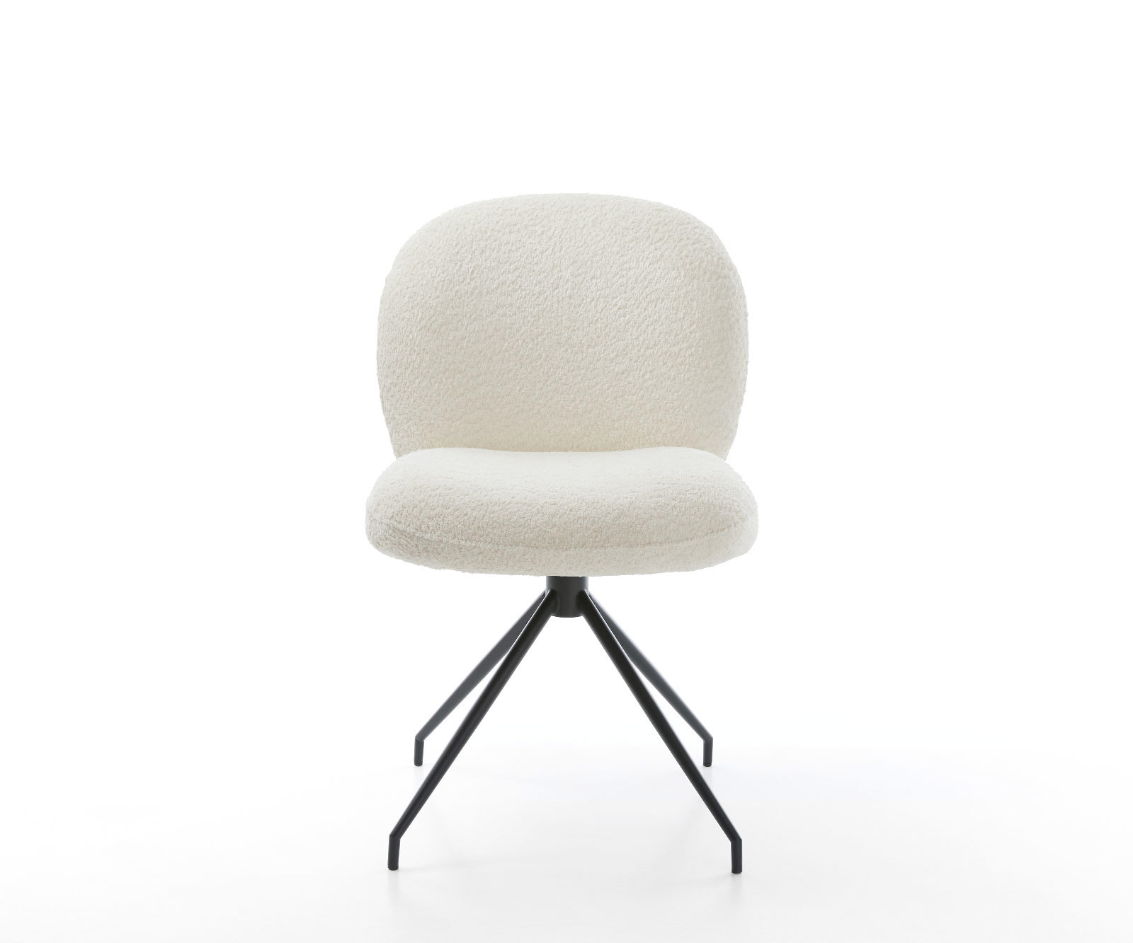 Étkezőszék Nube-Flex bouclé fehér kúpos kereszt láb fekete 180° forgatható zsákrugós - Image 2