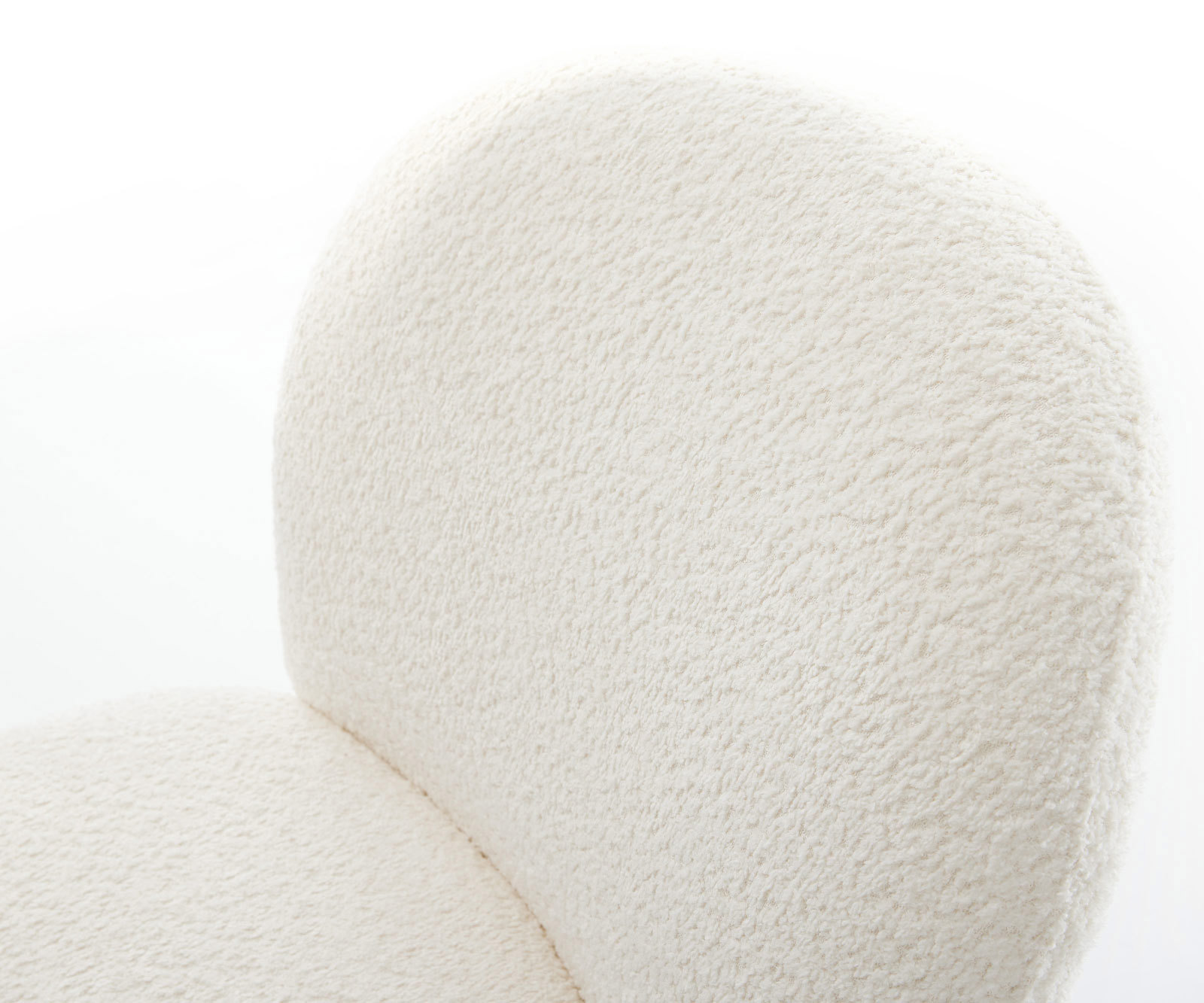 Étkezőszék Nube-Flex bouclé fehér kúpos kereszt láb fekete 180° forgatható zsákrugós - Image 4