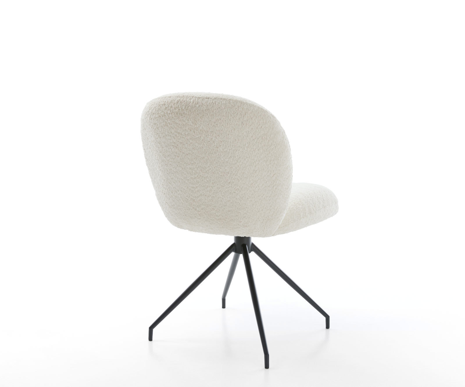 Étkezőszék Nube-Flex bouclé fehér kúpos kereszt láb fekete 180° forgatható zsákrugós - Image 5