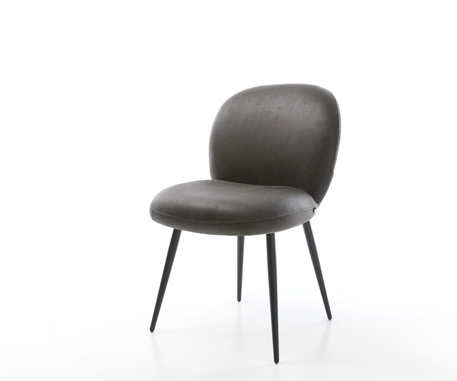 Étkezőszék Nube-Flex mikroszálas antracit vintage 4 lábú kúpos fekete zsákrugós