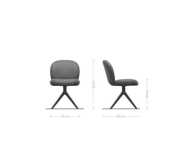 Étkezőszék Nube-Flex bouclé ezüstszürke kereszt láb széles rozsdamentes acél 360° forgatható zsákrugós - Image 6