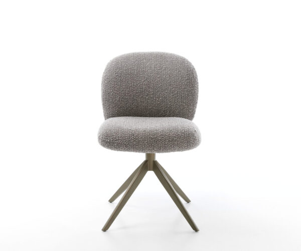 Étkezőszék Nube-Flex bouclé ezüstszürke kereszt láb széles titán hatású 360° forgatható zsákrugós matrac - Image 2