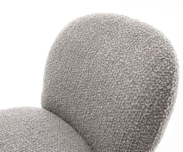 Étkezőszék Nube-Flex bouclé ezüstszürke kereszt láb széles titán hatású 360° forgatható zsákrugós matrac - Image 4