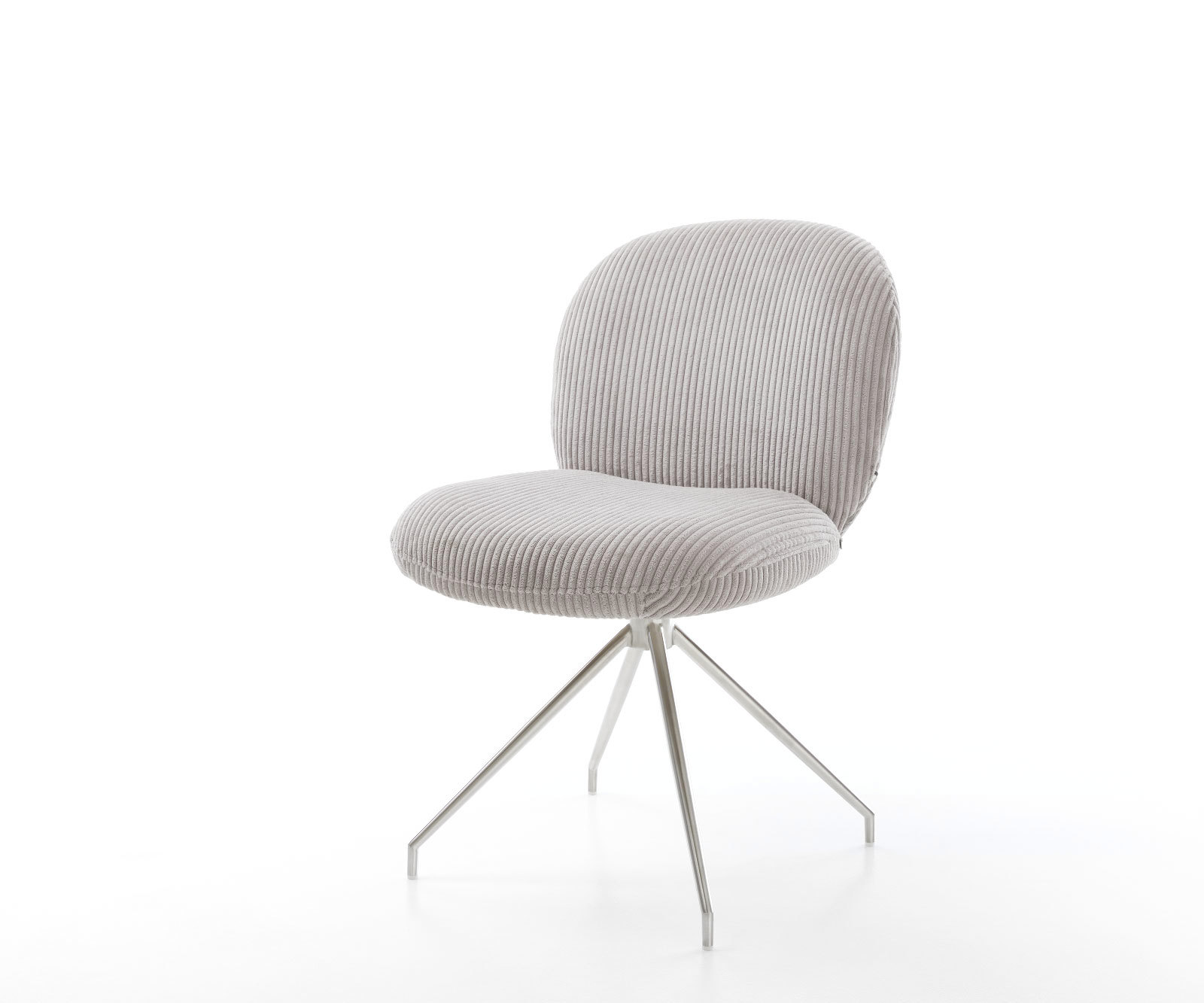 Étkezőszék Nube-Flex mikroszálas ezüstszürke kereszt láb kúpos rozsdamentes acél 180° forgatható zsákrugós