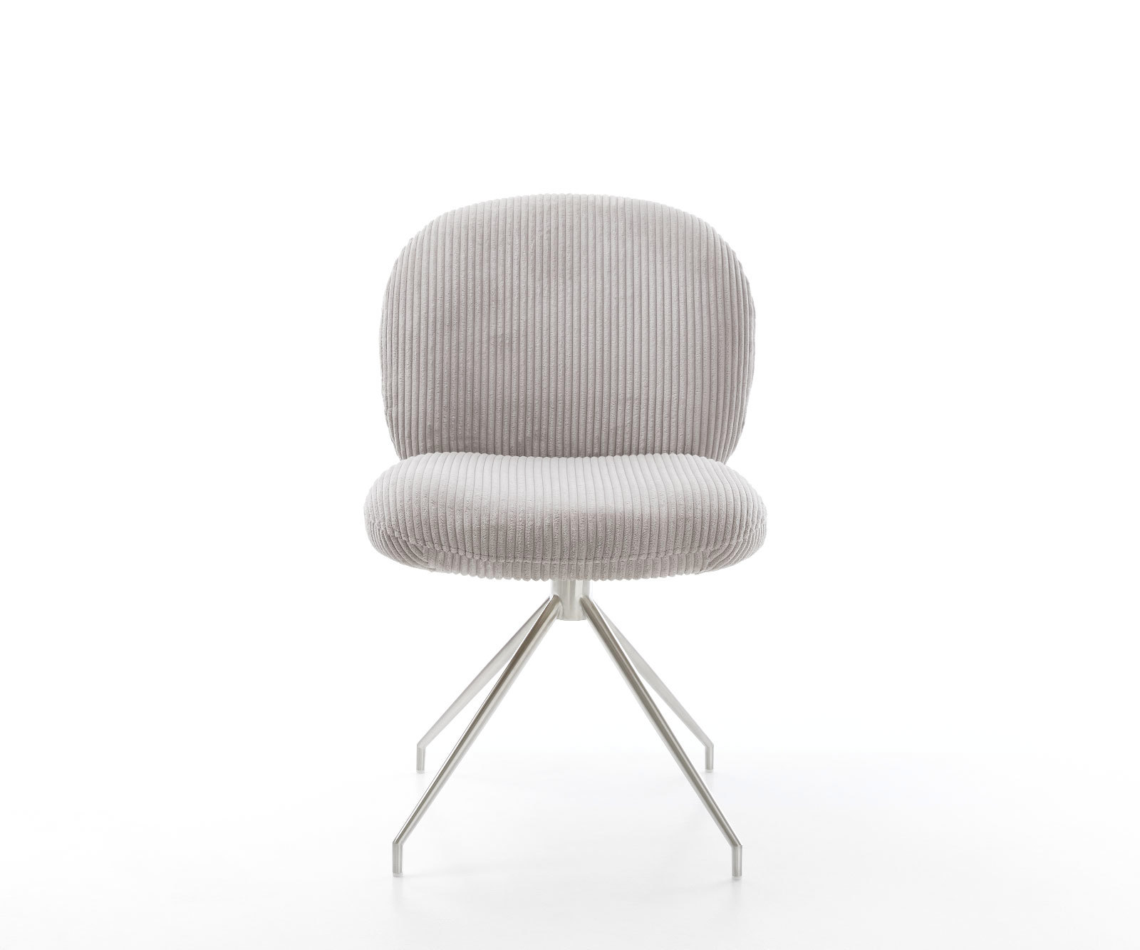 Étkezőszék Nube-Flex mikroszálas ezüstszürke kereszt láb kúpos rozsdamentes acél 180° forgatható zsákrugós - Image 2