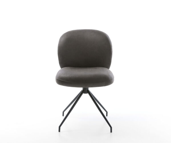 Étkezőszék Nube-Flex mikroszálas antracit vintage kereszt láb kúpos fekete 180° forgatható zsákrugó - Image 2