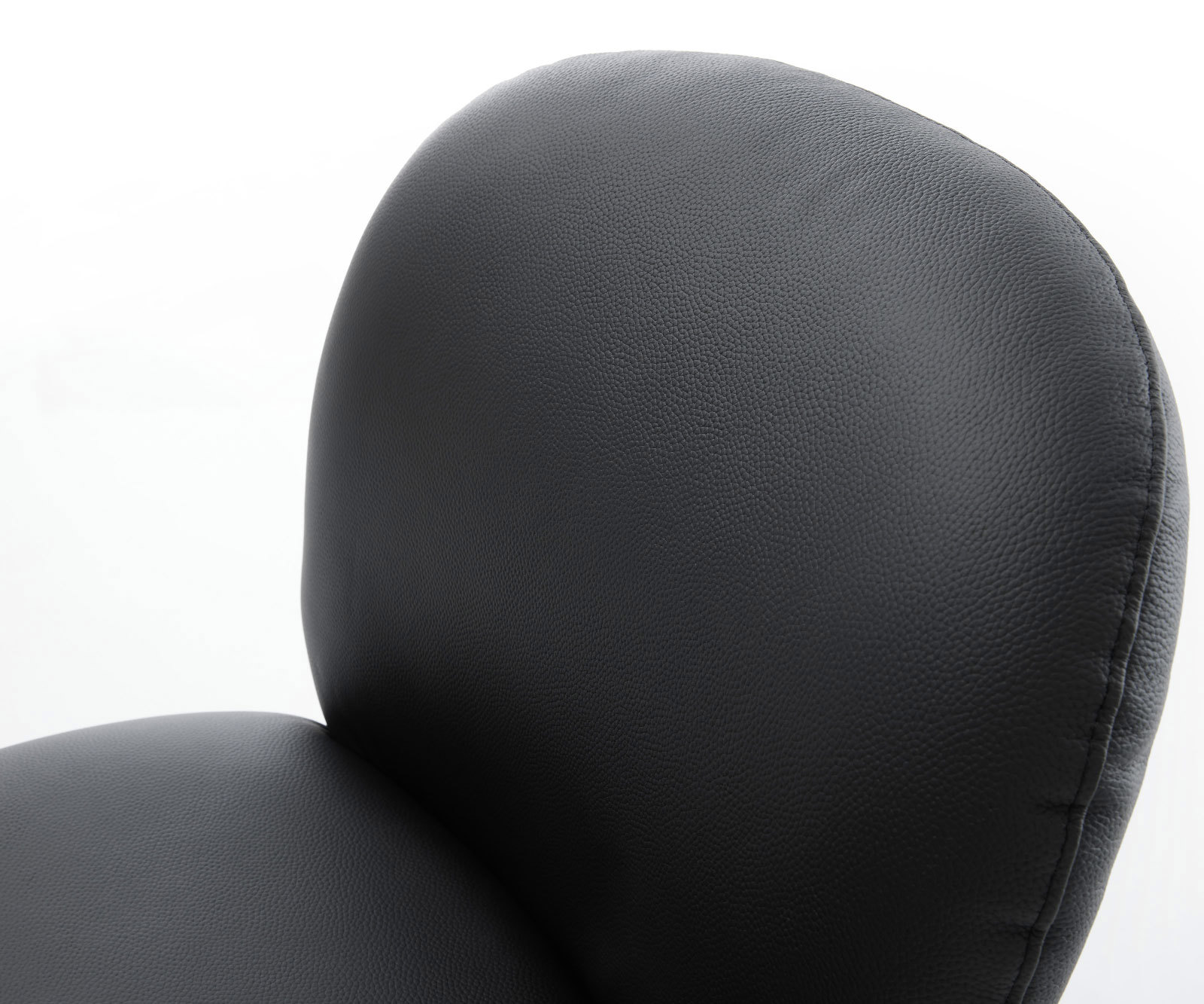 Étkezőszék Nube-Flex valódi bőr fekete kereszt láb széles titán hatás forgatható 360° zsákrugó - Image 4