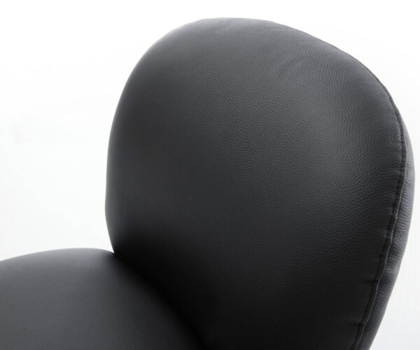 Étkezőszék Nube-Flex valódi bőr fekete láb effekt felület titán 360° forgatható zsákrugó - Image 4