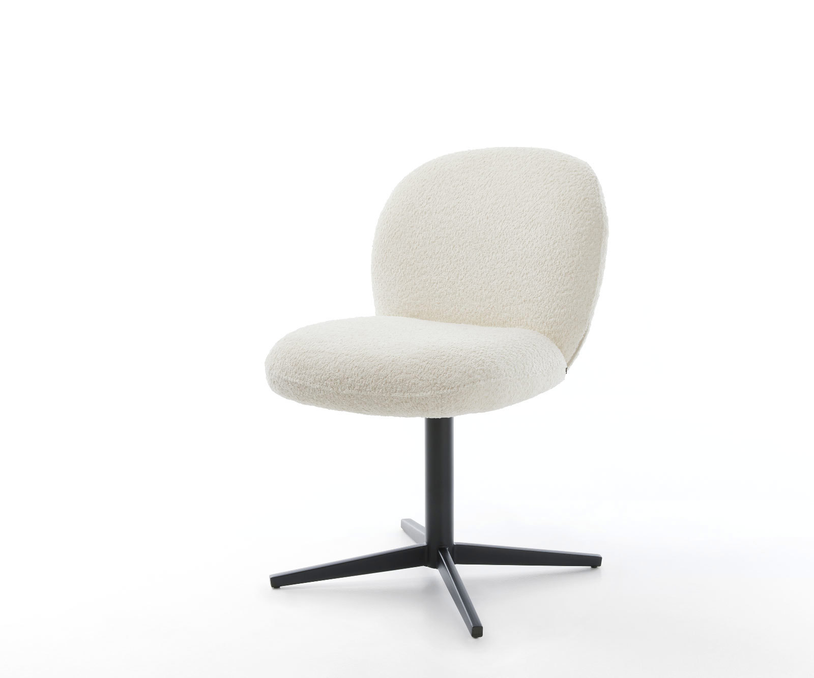 Étkezőszék Nube-Flex bouclé fehér fekete láb 360° forgatható zsákrugós