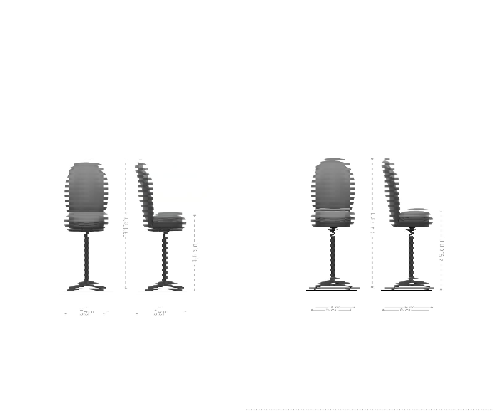 Étkezőszék Nube-Flex bouclé fehér fekete láb 360° forgatható zsákrugós - Image 6