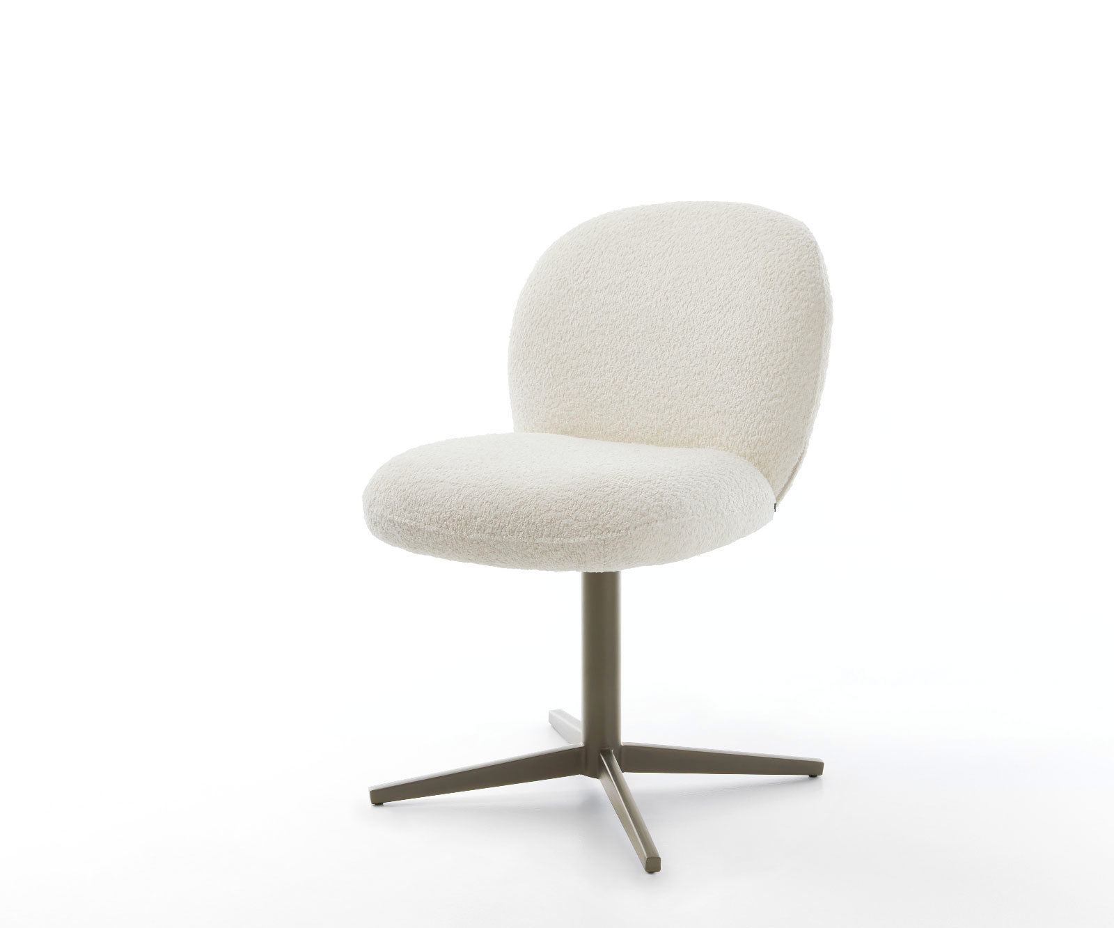 Étkezőszék Nube-Flex bouclé fehér titán effekt finishű kereszt láb 360° forgatható zsákrugós