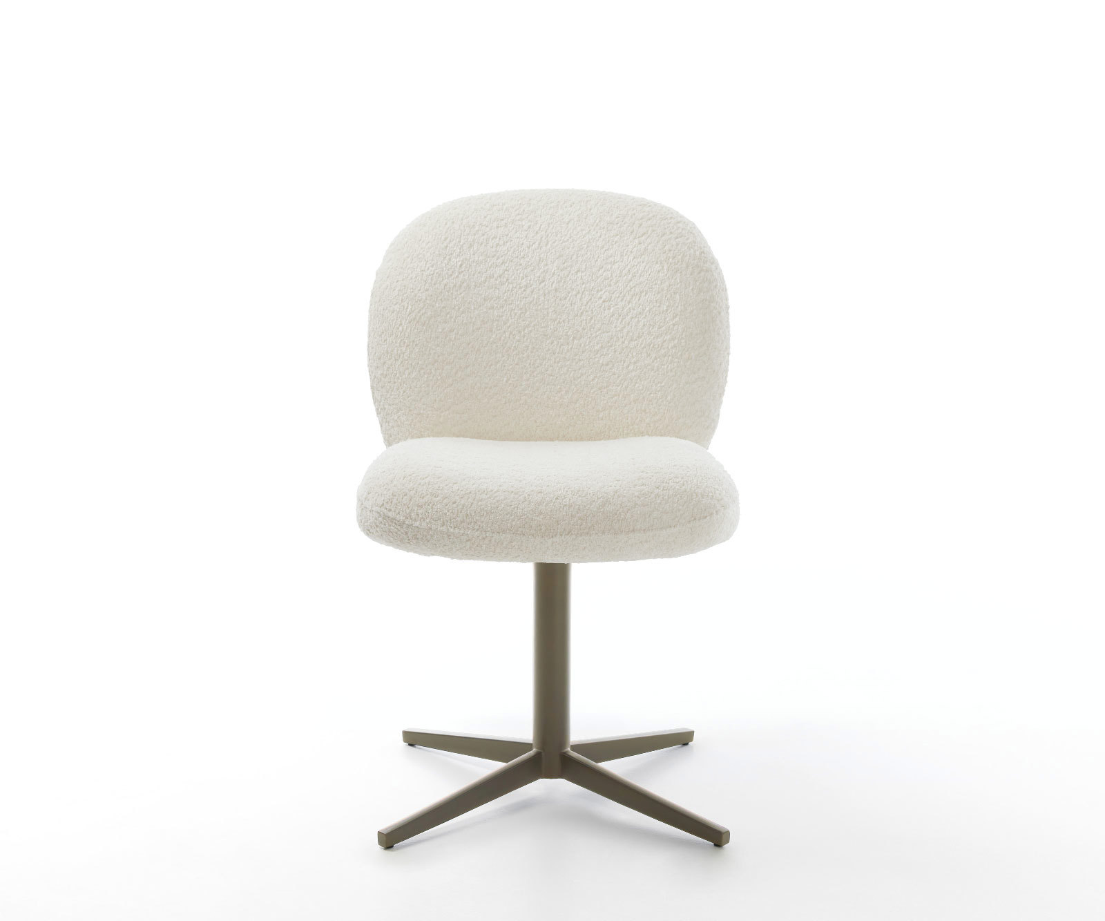 Étkezőszék Nube-Flex bouclé fehér titán effekt finishű kereszt láb 360° forgatható zsákrugós - Image 2