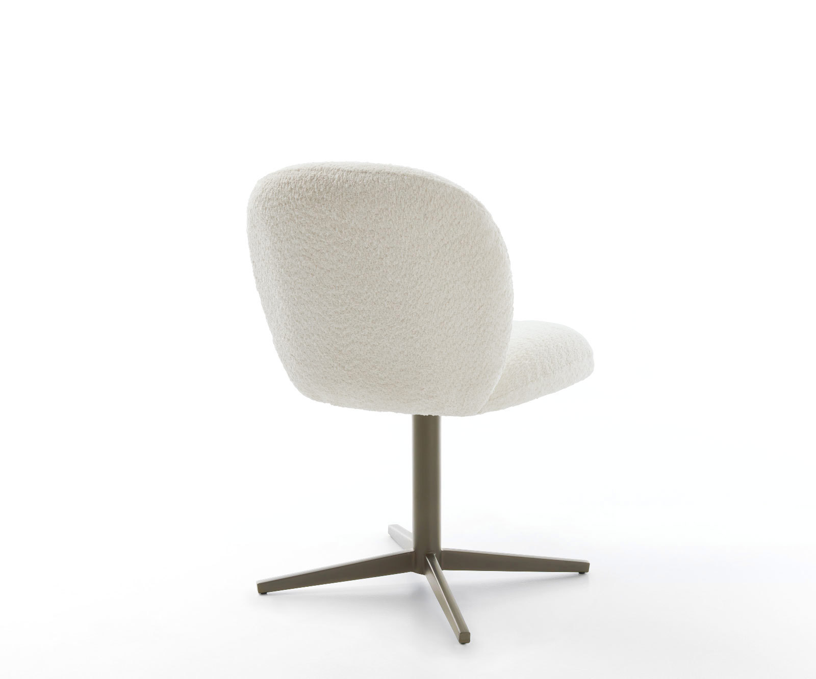 Étkezőszék Nube-Flex bouclé fehér titán effekt finishű kereszt láb 360° forgatható zsákrugós - Image 5