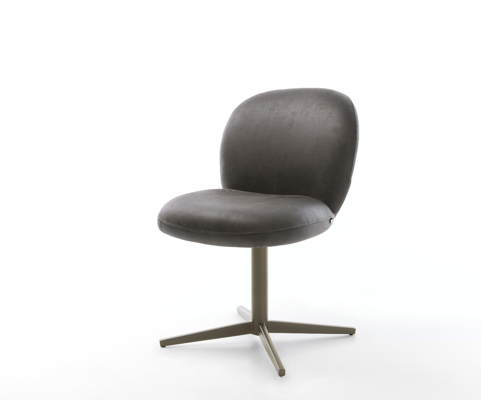 Étkezőszék Nube-Flex mikroszálas antracit vintage lábkereszt titán effekt felület 360° forgatható zsákrugós