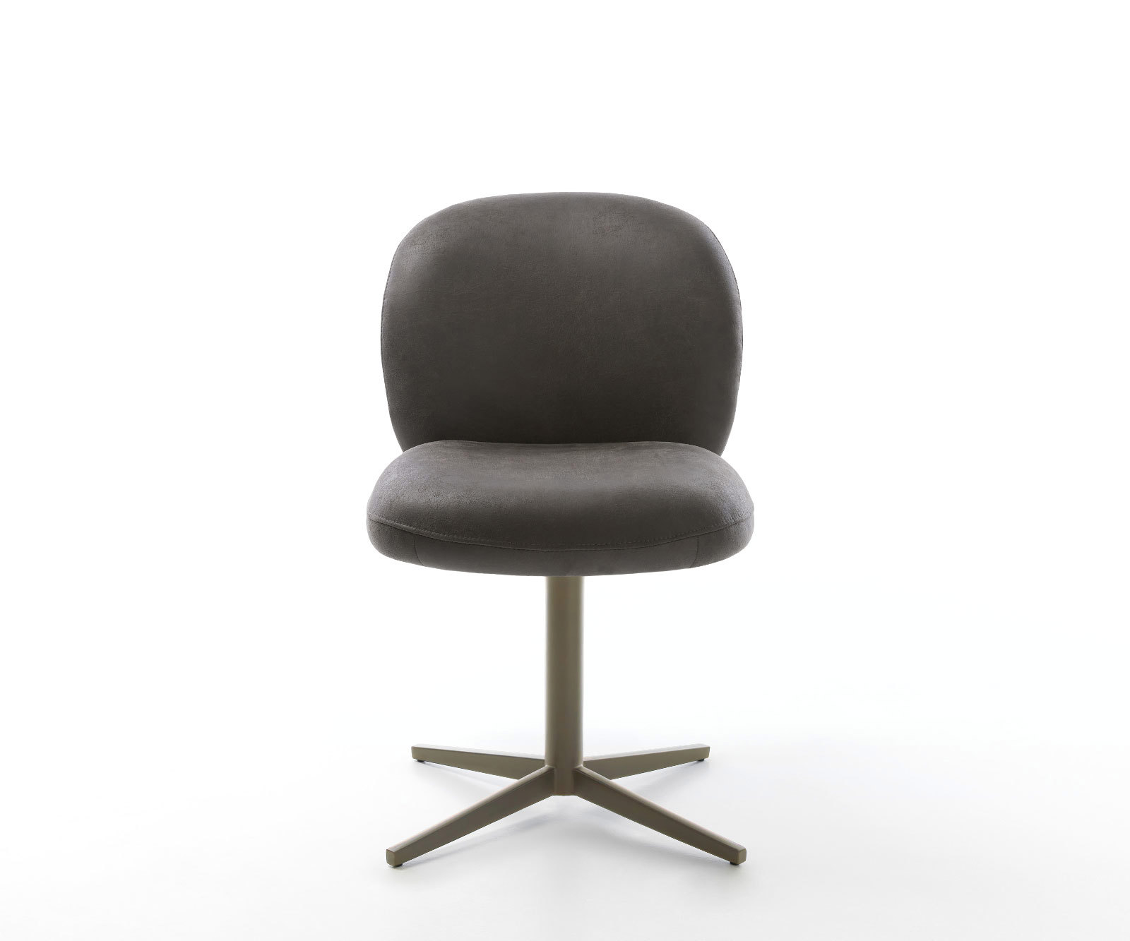 Étkezőszék Nube-Flex mikroszálas antracit vintage lábkereszt titán effekt felület 360° forgatható zsákrugós - Image 2