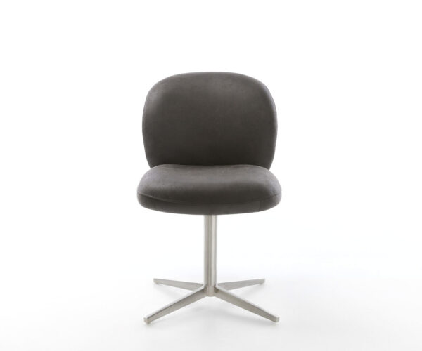 Étkezőszék Nube-Flex mikroszálas antracit vintage rozsdamentes acél láb 360° forgatható zsákrugós - Image 2