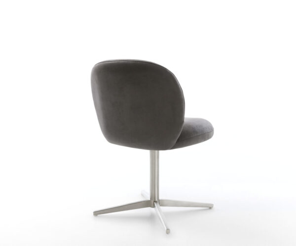 Étkezőszék Nube-Flex mikroszálas antracit vintage rozsdamentes acél láb 360° forgatható zsákrugós - Image 5