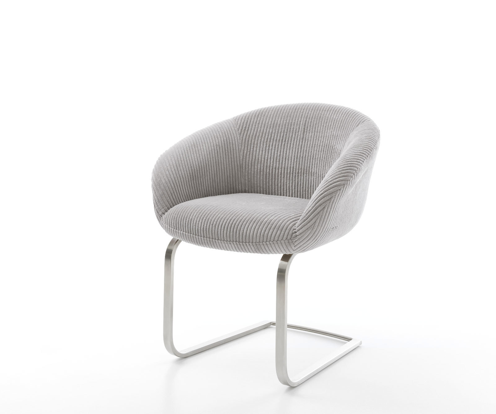 Étkezőszék Vinka-Flex karfás mikroszálas ezüstszürke étkezőszék lapos rozsdamentes acél zsákrugós