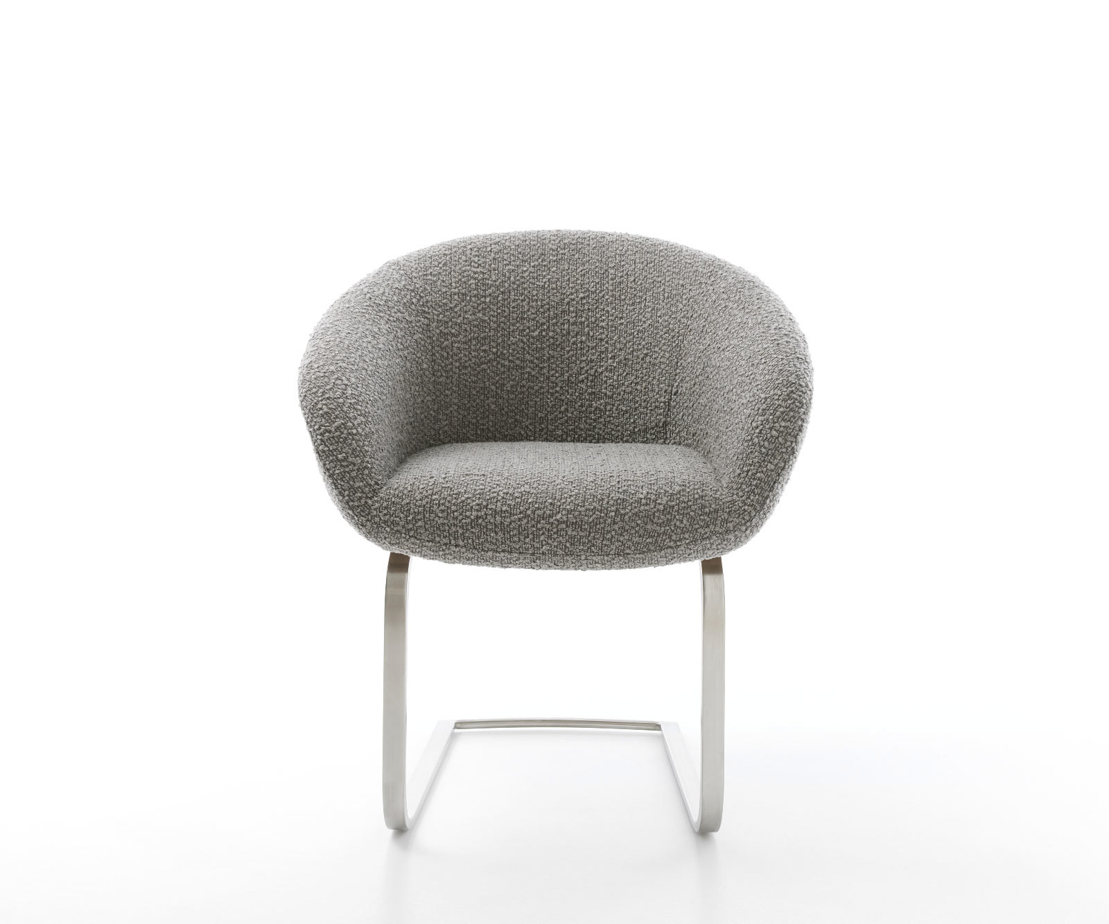Étkezőszék Vinka-Flex karfás bouclé ezüstszürke étkezőszék lapos rozsdamentes acél zsákrugós - Image 2