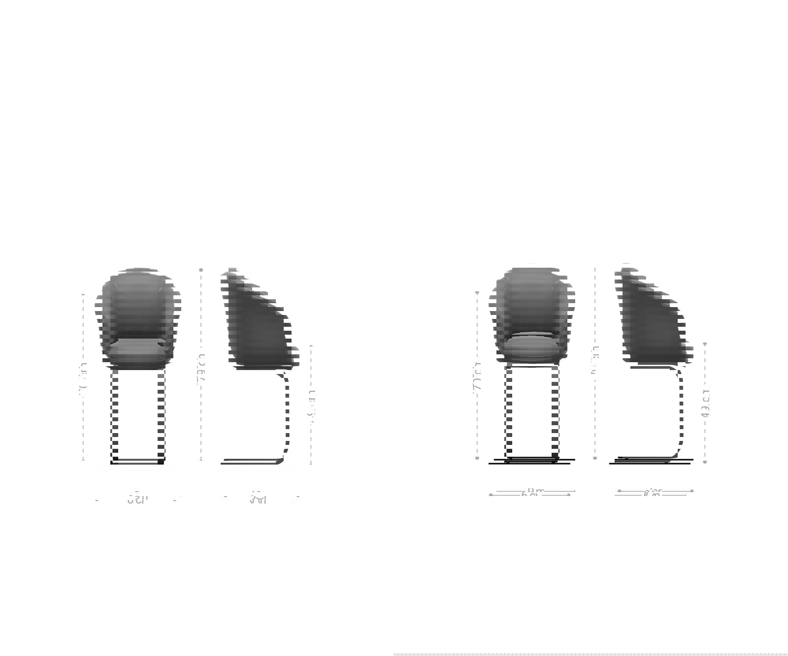 Étkezőszék Vinka-Flex karfás bouclé ezüstszürke étkezőszék lapos rozsdamentes acél zsákrugós - Image 6