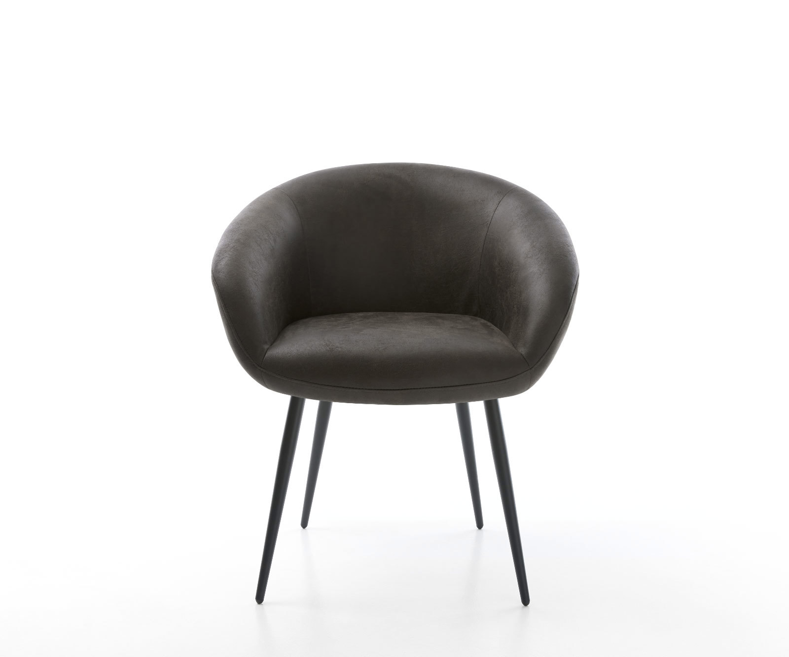 Étkezőszék Vinka-Flex karfás mikroszálas antracit vintage 4 lábú kúpos fekete zsákrugós - Image 2