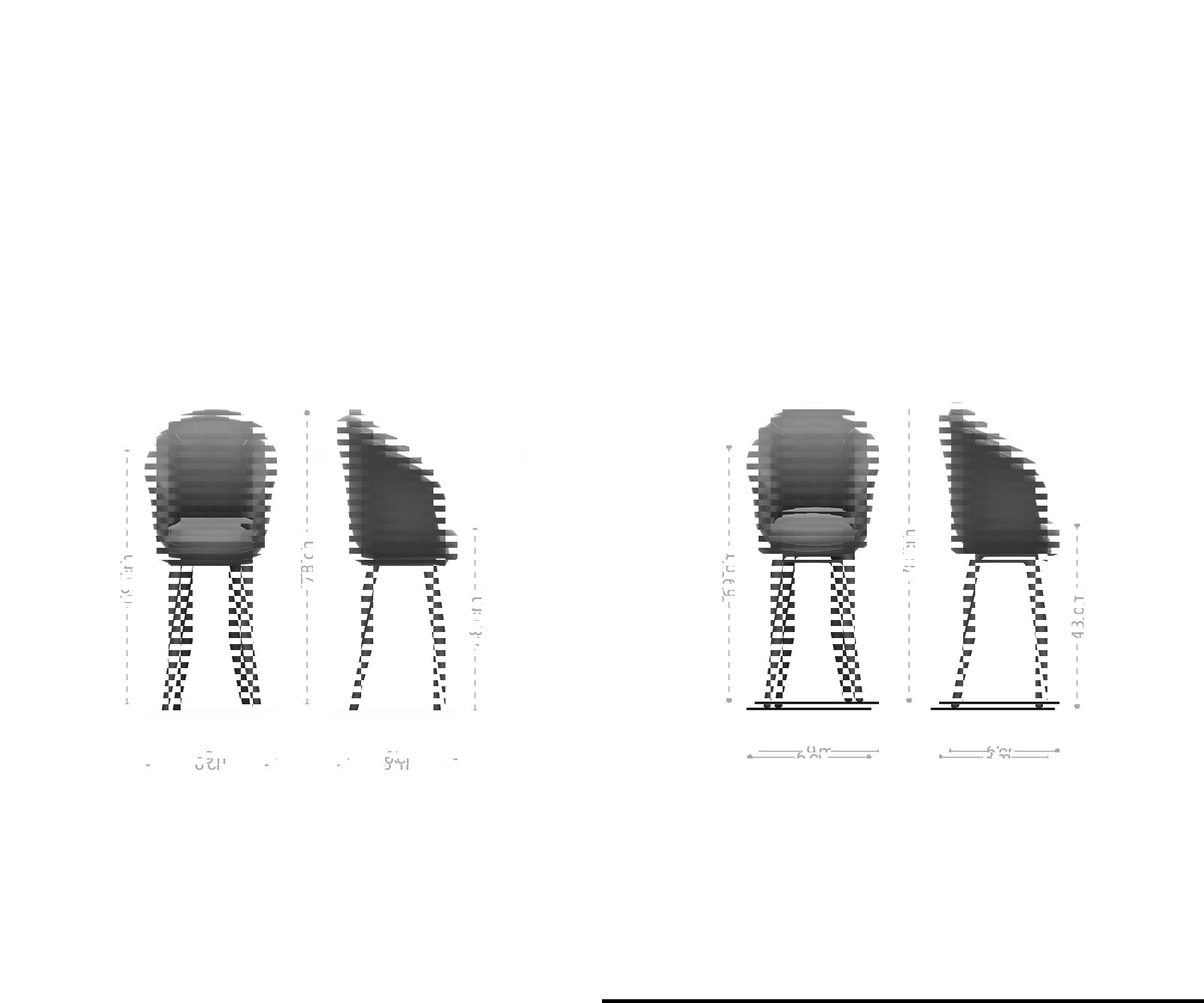 Étkezőszék Vinka-Flex karfás mikroszálas antracit vintage 4 lábú kúpos fekete zsákrugós - Image 6