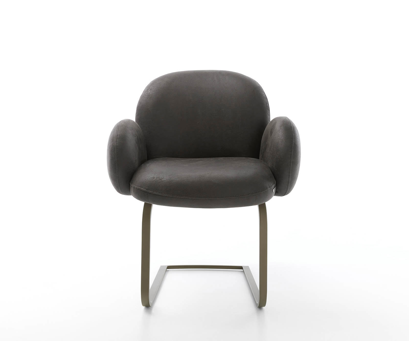 Étkezőszék Nube-Flex karfás mikroszálas antracit vintage étkezőszék lapos titán effekt felület zsákrugós - Image 2