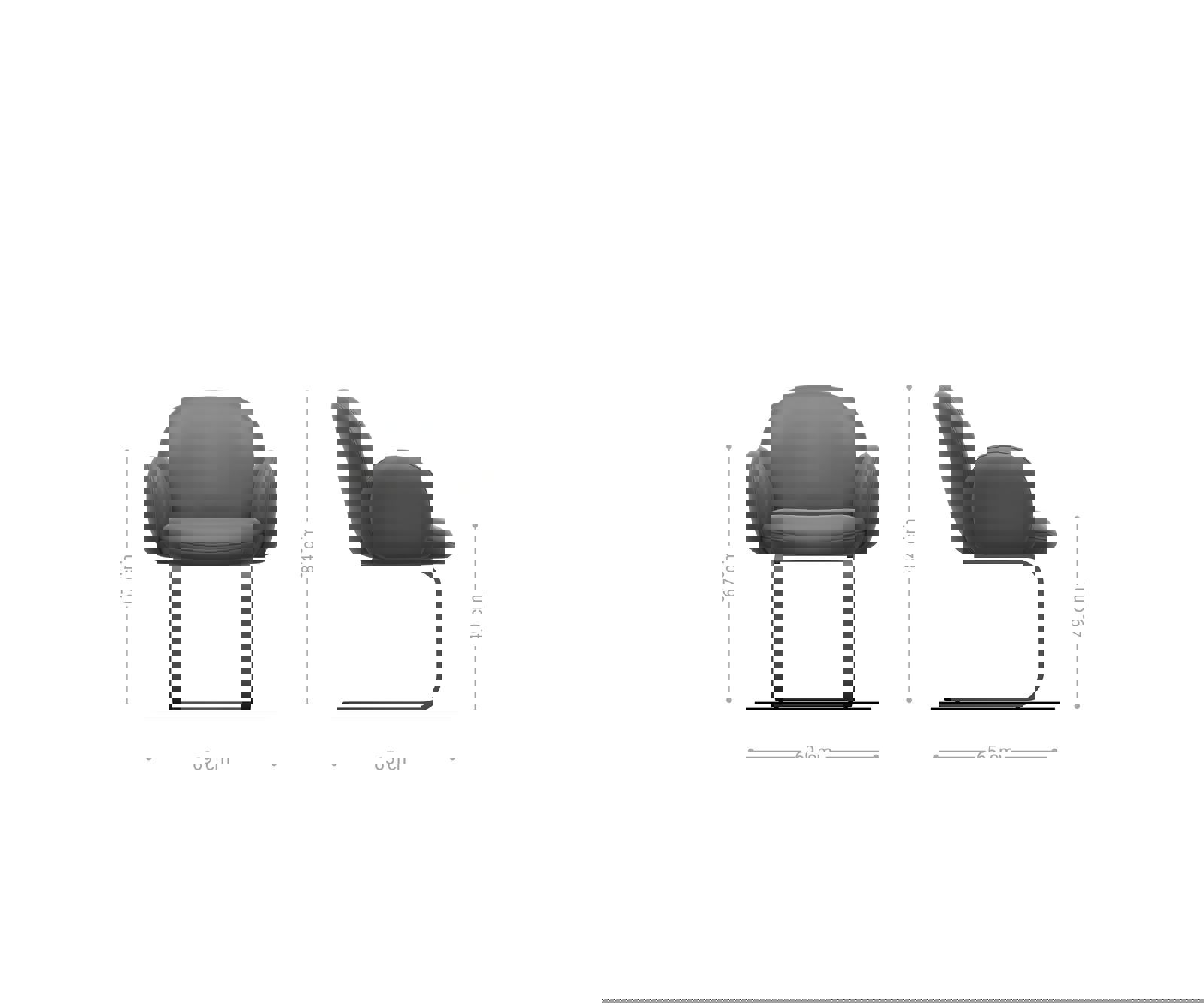 Étkezőszék Nube-Flex karfás mikroszálas antracit vintage étkezőszék lapos titán effekt felület zsákrugós - Image 6