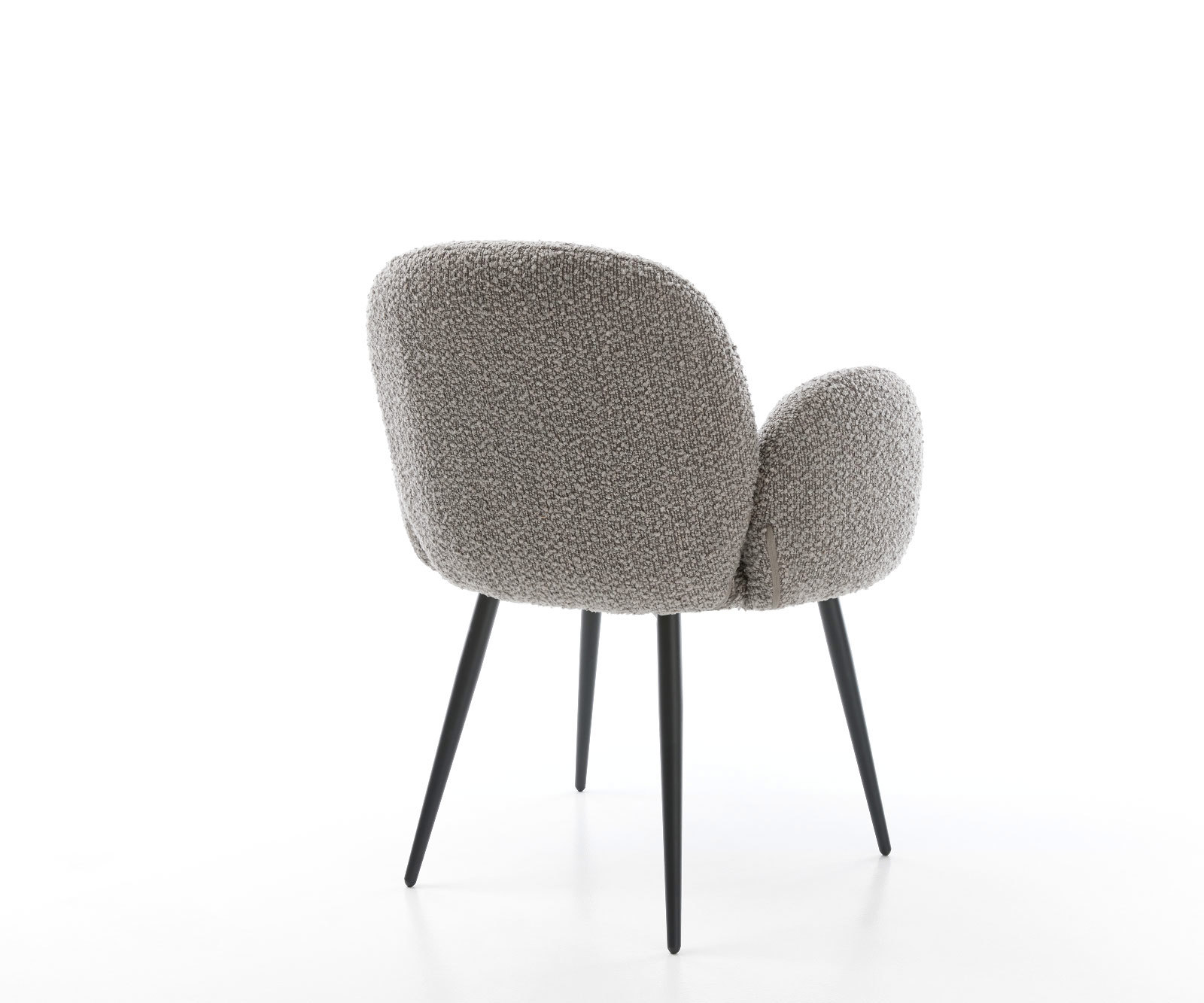 Étkezőszék Nube-Flex karfás bouclé ezüstszürke 4 lábas kúpos fekete zsákrugós - Image 5