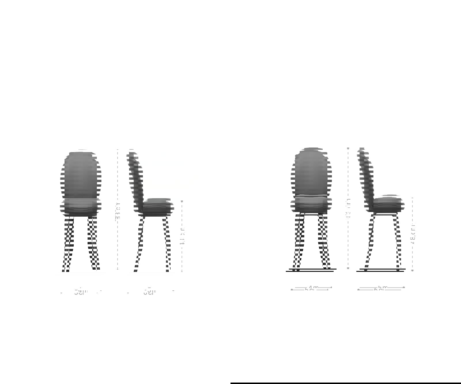 Étkezőszék Nube-Flex karfás bouclé ezüstszürke 4 lábas kúpos fekete zsákrugós - Image 6