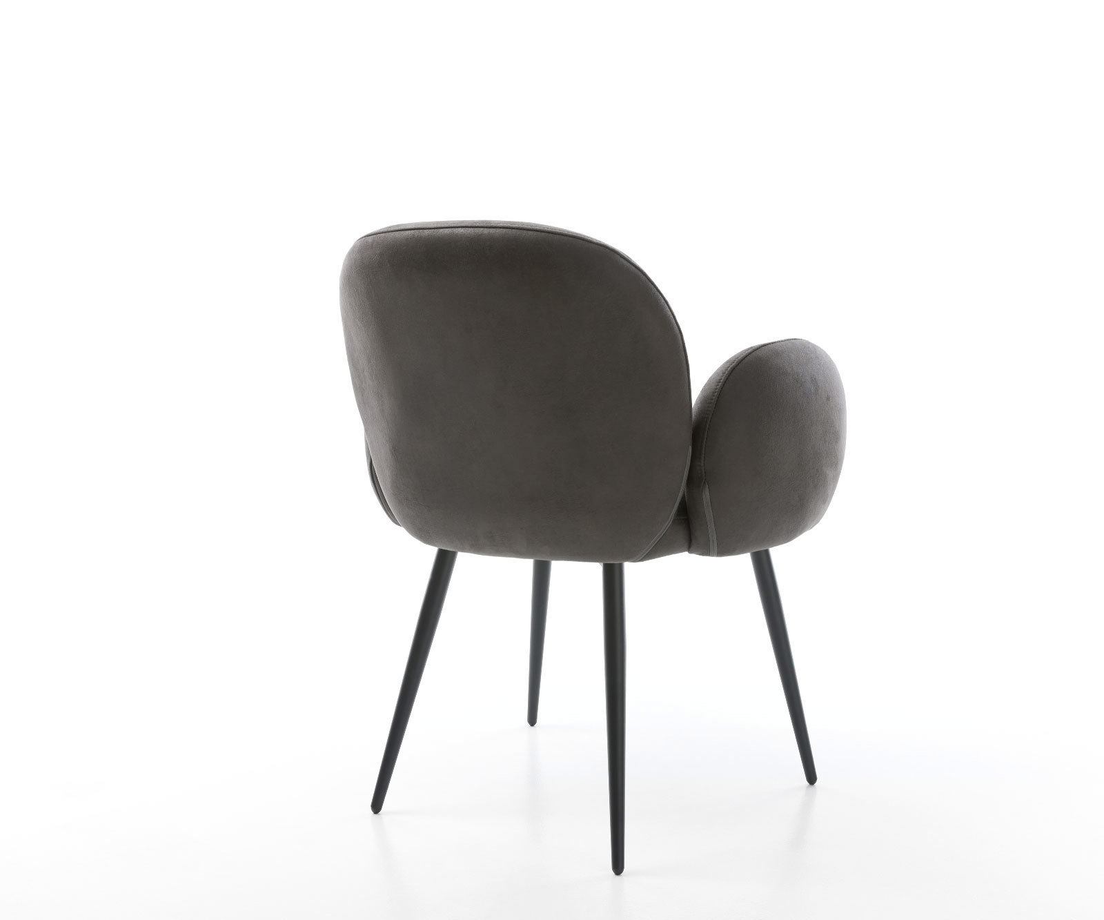 Étkezőszék Nube-Flex kényelmes karfás mikroszálas antracit vintage 4 lábas kúpos fekete zsákrugós - Image 5