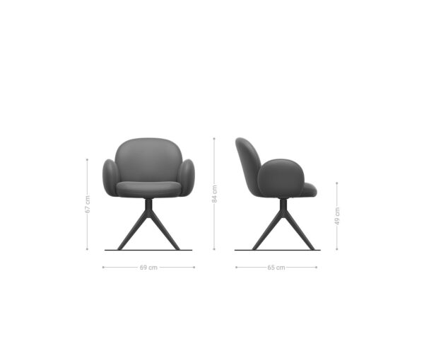 Étkezőszék Nube-Flex karfás mikroszálas ezüstszürke kereszt láb széles titán effekt bevonat 360° forgatható zsákrugós matraccal - Image 6