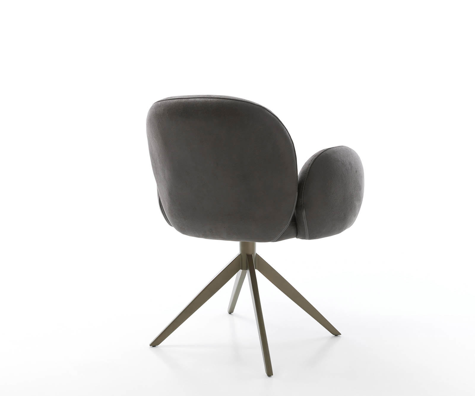 Étkezőszék Nube-Flex karfás mikroszálas antracit vintage kereszt láb széles titán effekt felület 360° forgatható zsákrugós - Image 5