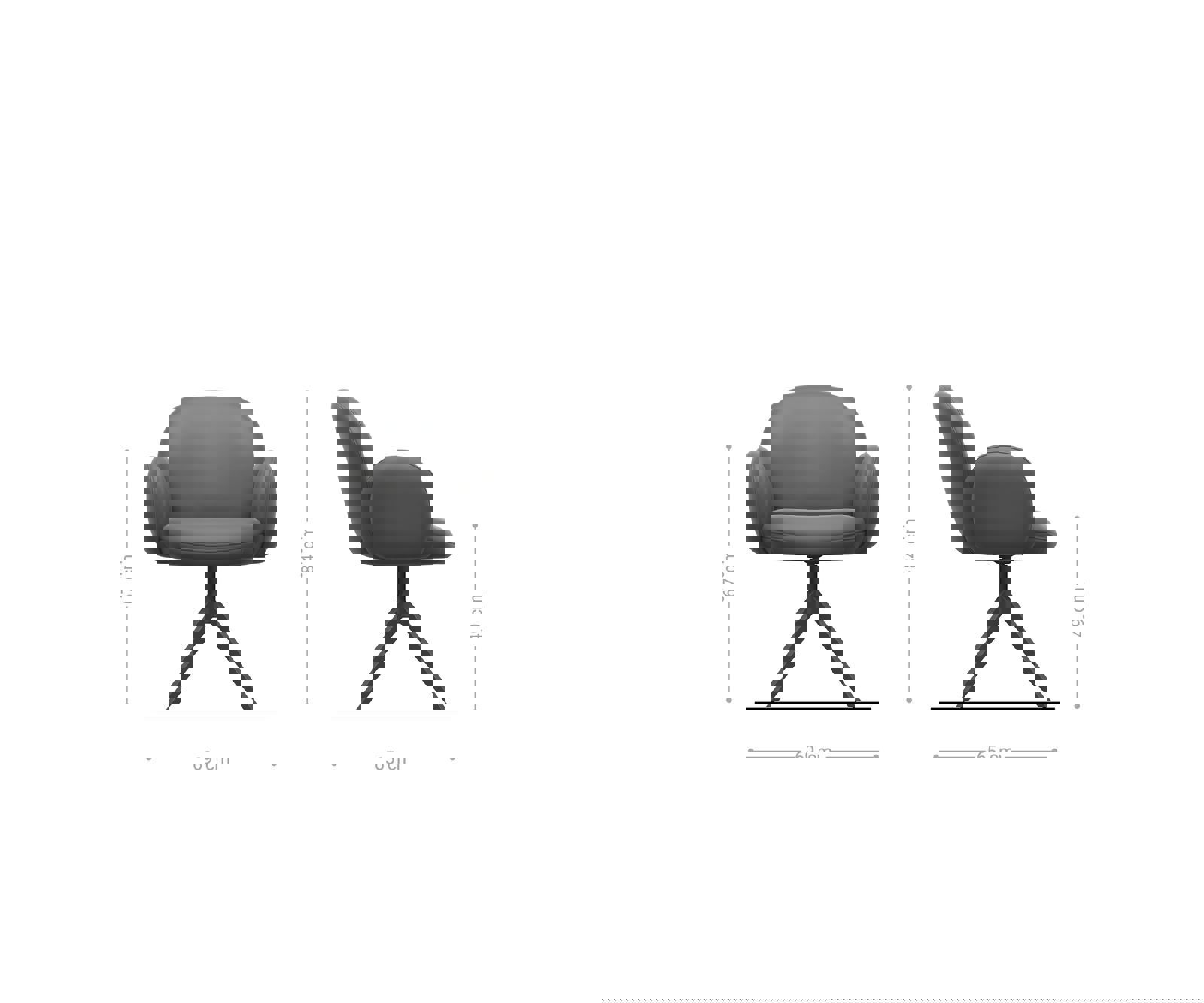 Étkezőszék Nube-Flex karfás mikroszálas antracit vintage kereszt láb széles titán effekt felület 360° forgatható zsákrugós - Image 6