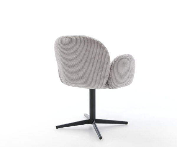 Étkezőszék Nube-Flex karfás mikroszálas ezüstszürke fém láb fekete 360° forgatható zsákrugós - Image 5