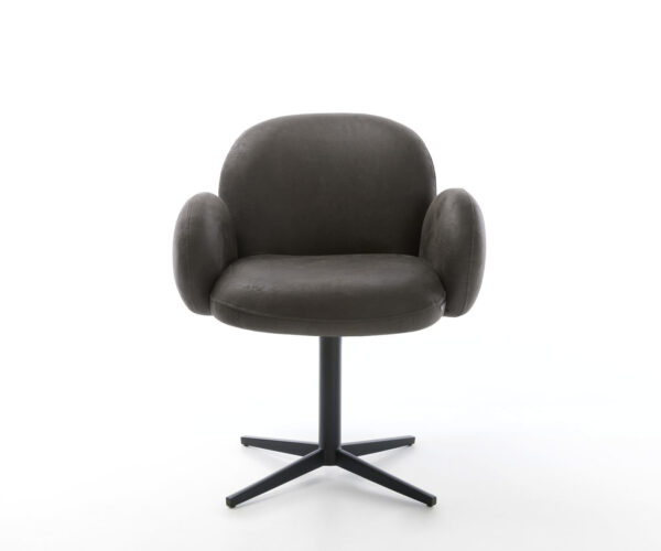 Étkezőszék Nube-Flex karfás mikroszálas antracit vintage fekete láb 360° forgatható zsákrugós - Image 2