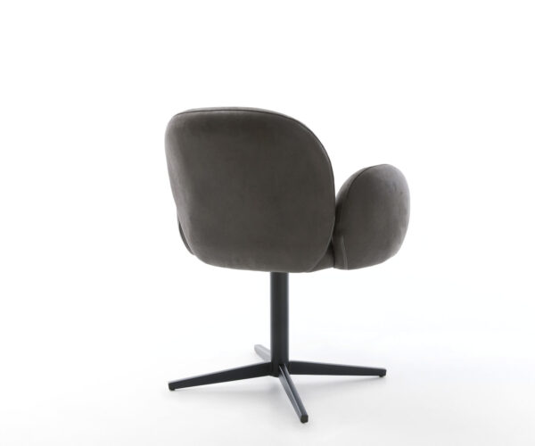 Étkezőszék Nube-Flex karfás mikroszálas antracit vintage fekete láb 360° forgatható zsákrugós - Image 5