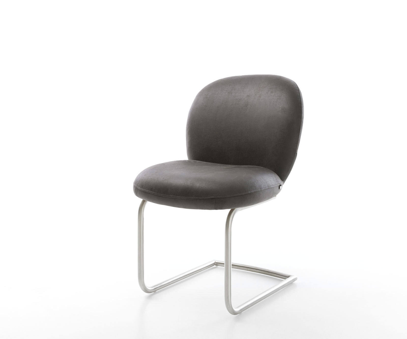 Étkezőszék Nube-Flex mikroszálas antracit vintage étkezőszék kerek rozsdamentes acél zsákrugós