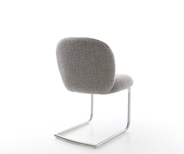 Étkezőszék Nube-Flex bouclé ezüstszürke étkezőszék kerek rozsdamentes acél zsákrugós - Image 5