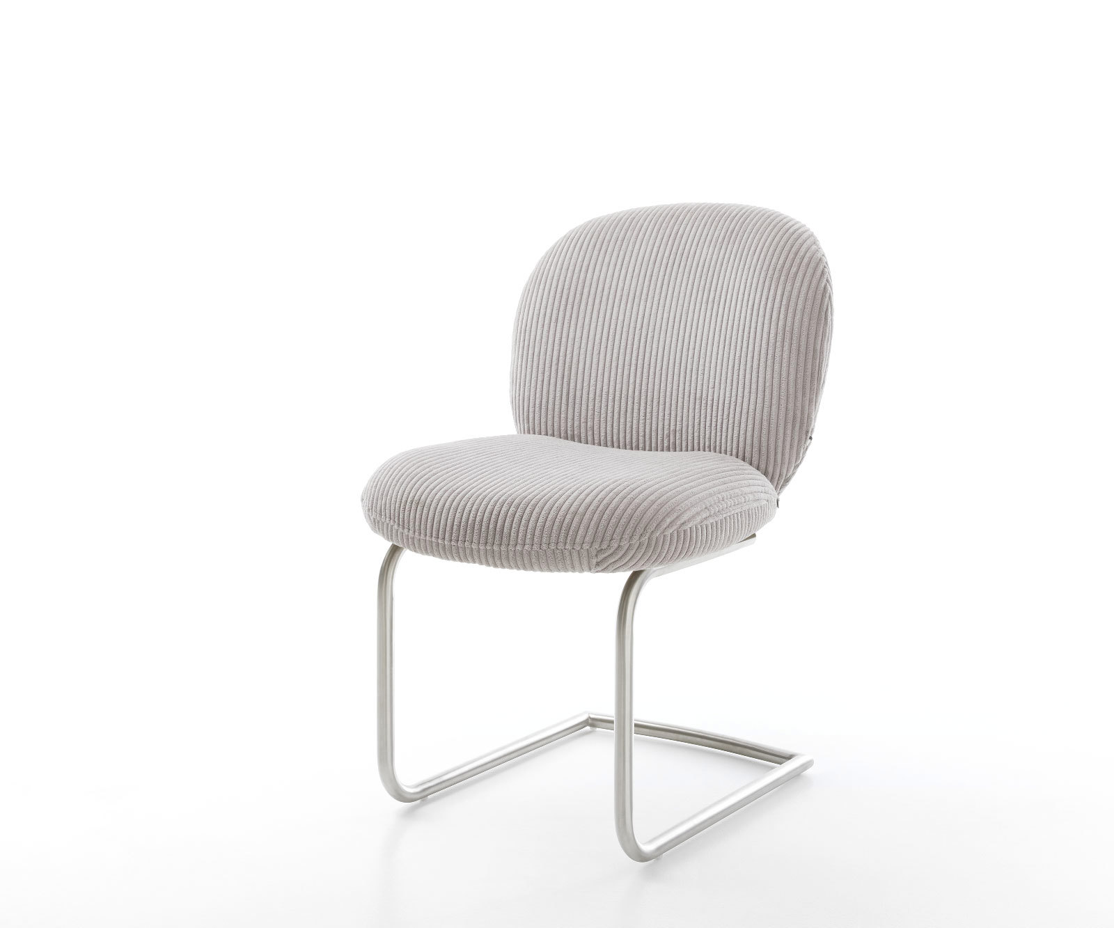 Étkezőszék Nube-Flex mikroszálas ezüstszürke étkezőszék kerek rozsdamentes acél zsákrugós