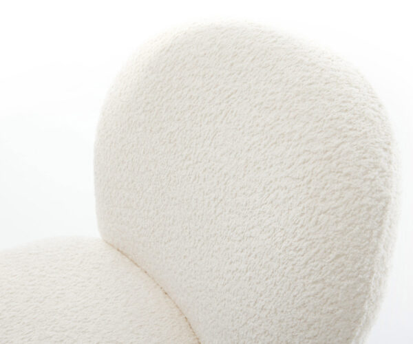 Étkezőszék Nube-Flex bouclé fehér étkezőszék kerek fekete zsákrugós - Image 4