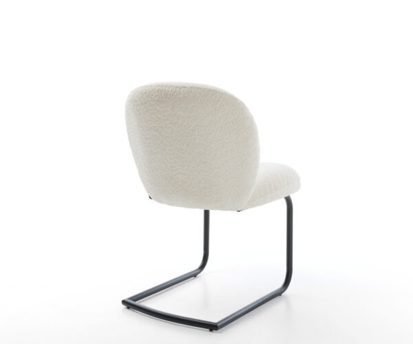 Étkezőszék Nube-Flex bouclé fehér étkezőszék kerek fekete zsákrugós - Image 5