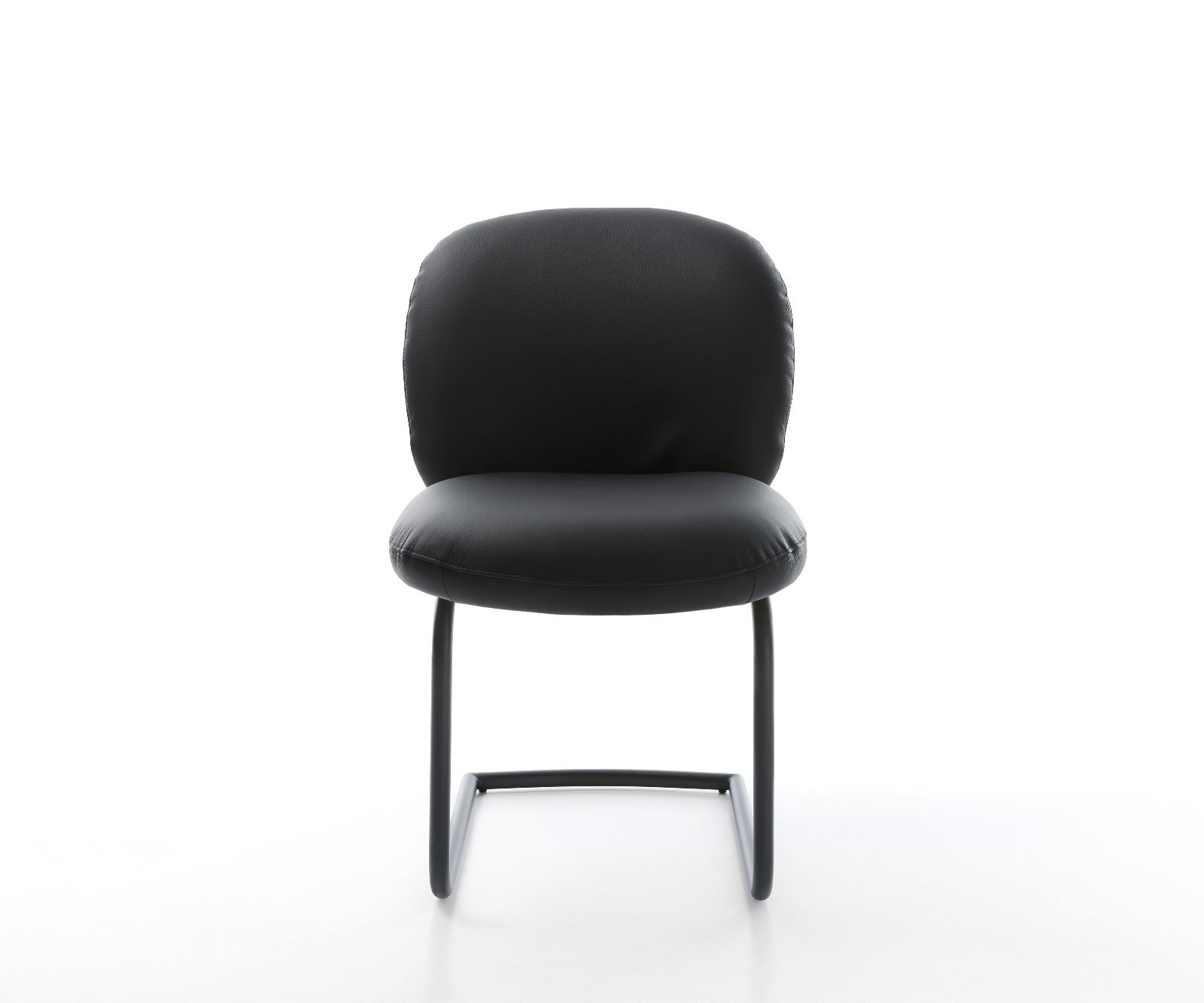 Étkezőszék Nube-Flex valódi bőr fekete étkezőszék kerek fekete zsákrugós - Image 2